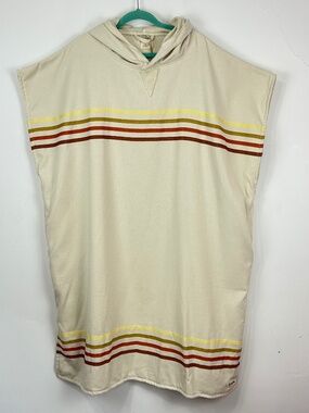 NWT Sandcloud 100% Organic Cotton Hooded Beige Beach Poncho OS Beach Resortwear